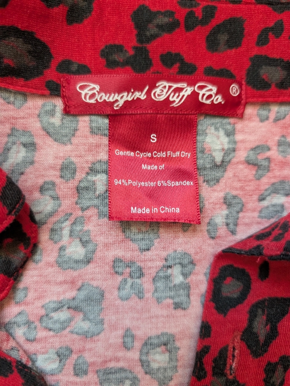 Red Leopard Button Up - Picture 2 of 3